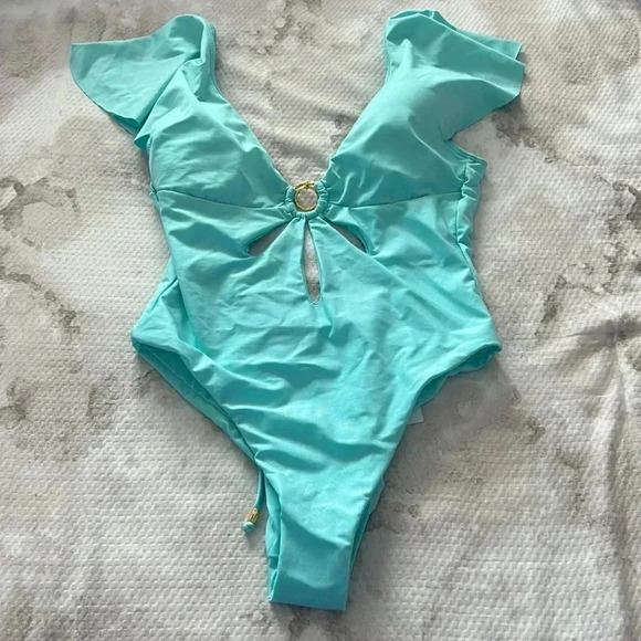 Trina Turk Monaco Flutter One Piece Swimsuit Size 4 - Picture 8 of 11